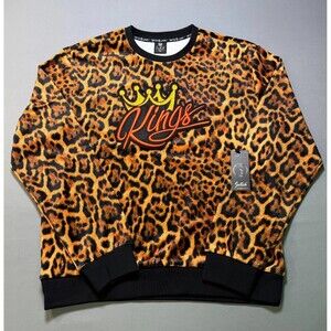 NWT Switch Remarkable Kings Leopard Print Crew Neck Sweatshirt Women's 2X Timber